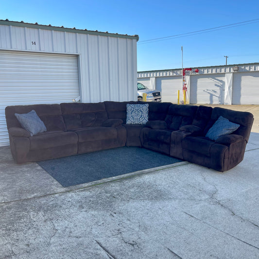 Comfortable Brown Power Reclining Sectional - Ashley Furniture - MSRP $2,500